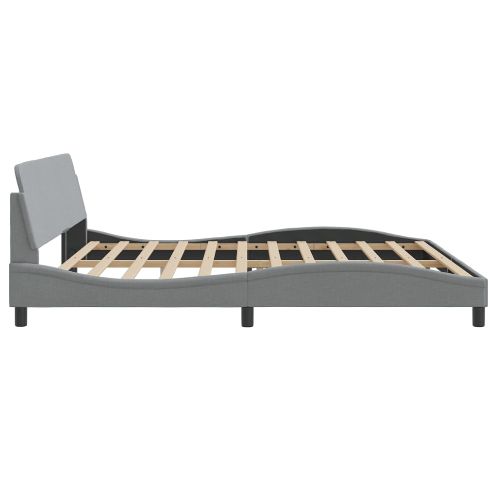 Bed frame without mattress light grey 200x200 cm fabric