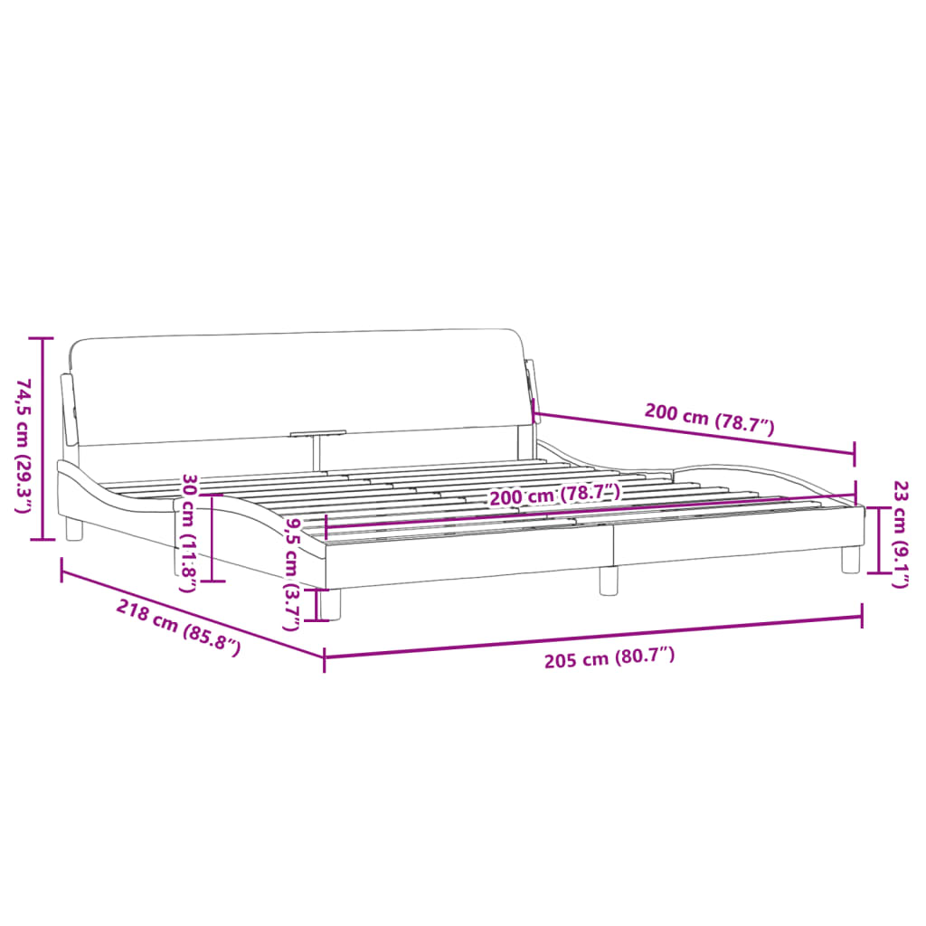 Bed frame without mattress light grey 200x200 cm fabric