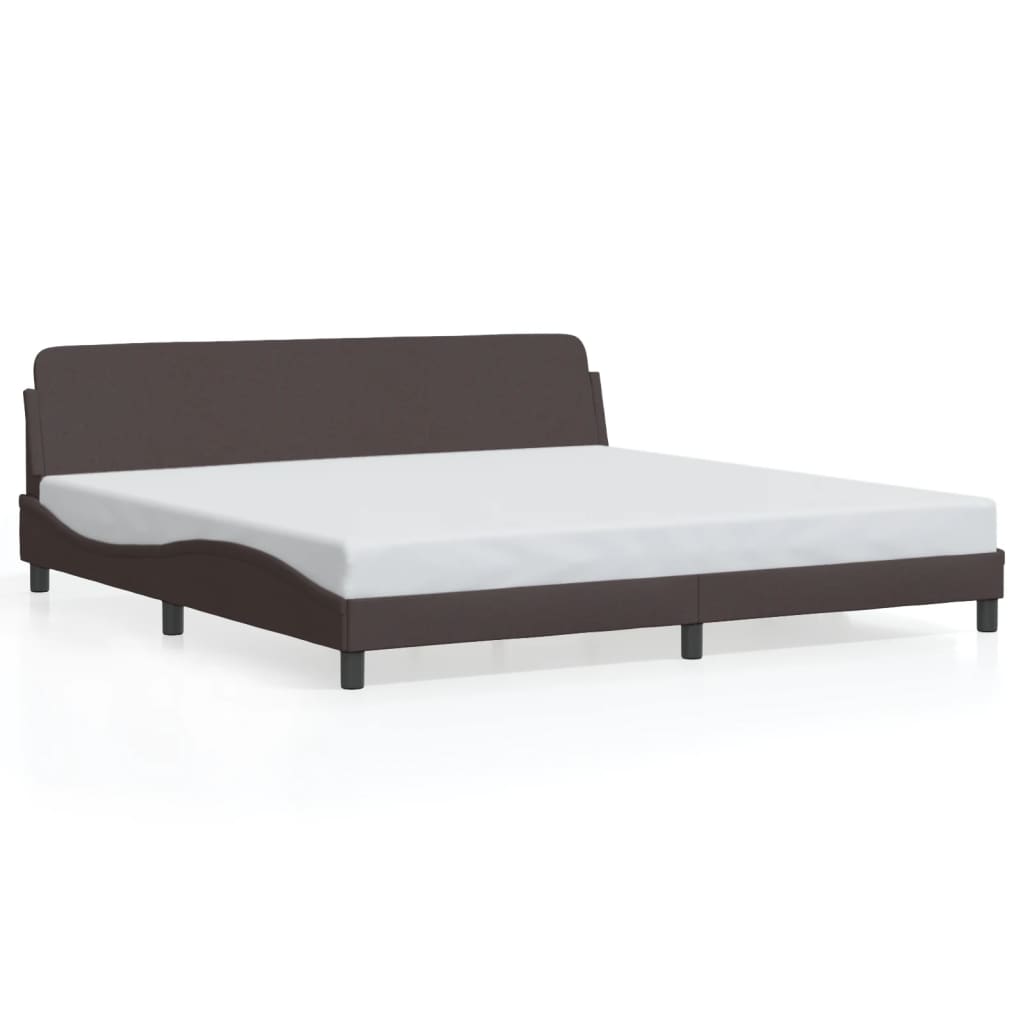 Bed frame without mattress dark brown 200x200 cm fabric