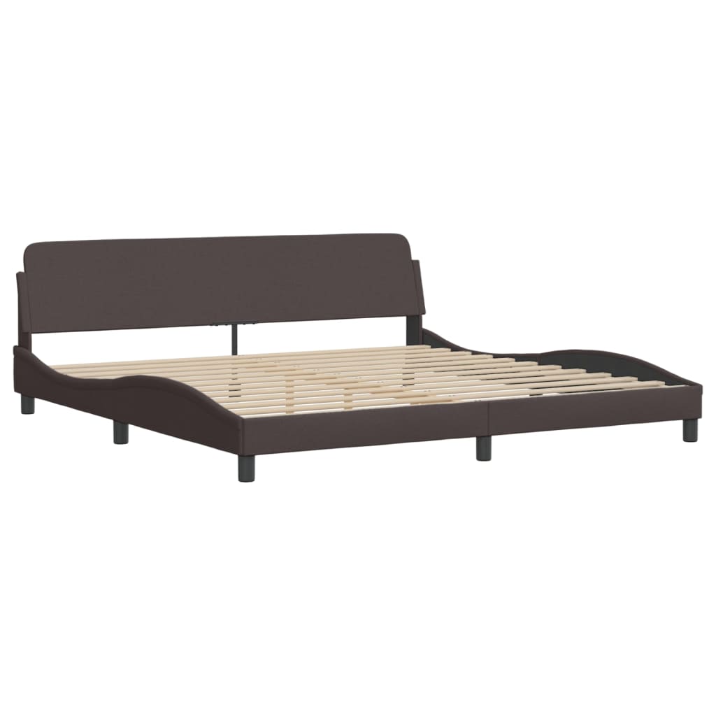 Bed frame without mattress dark brown 200x200 cm fabric