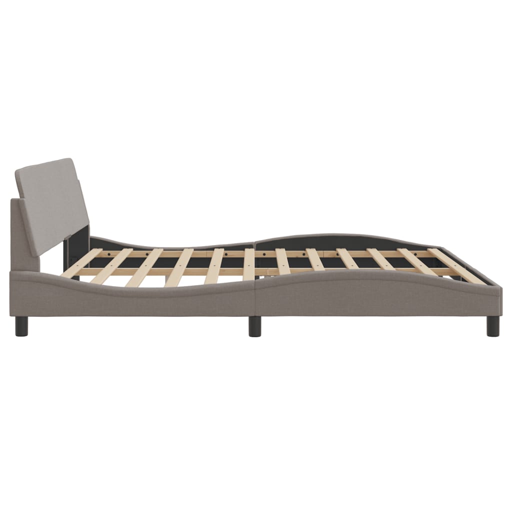 Bed frame without mattress dark brown 200x200 cm fabric