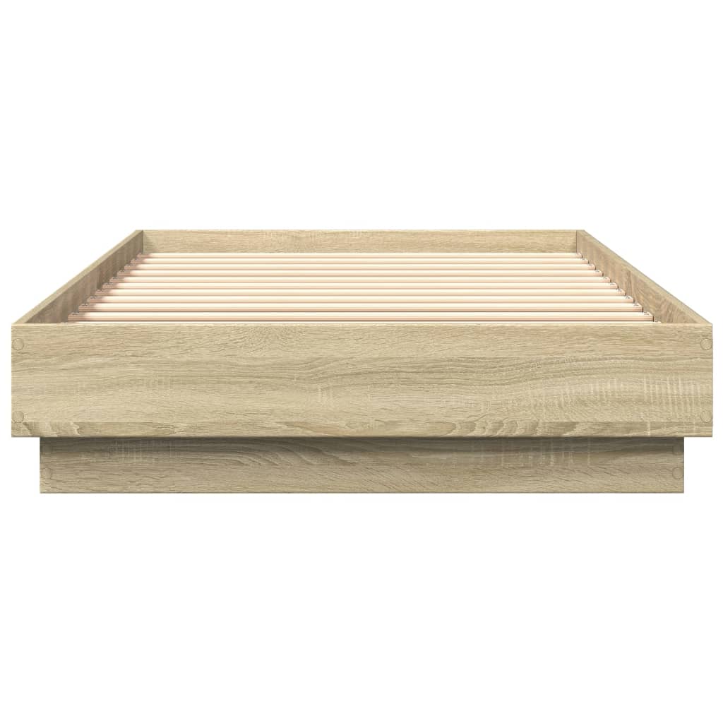 Bed frame LED Sonoma oak 100x200 cm