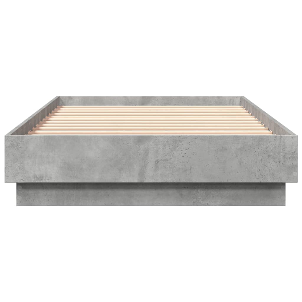 Bed frame with LED concrete grey 100x200 cm