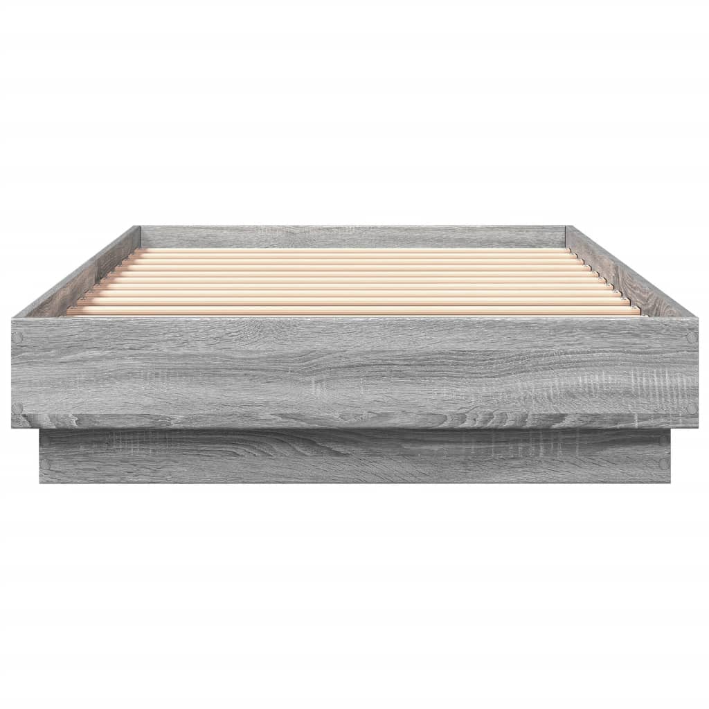 Bed frame LED Grey Sonoma Oak 100x200 cm