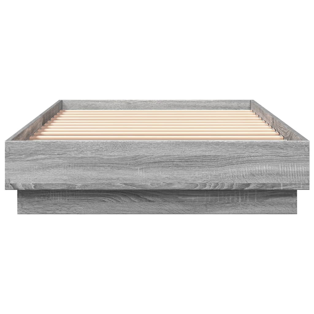 Bed frame with LED Grey Sonoma Oak 90x200 cm