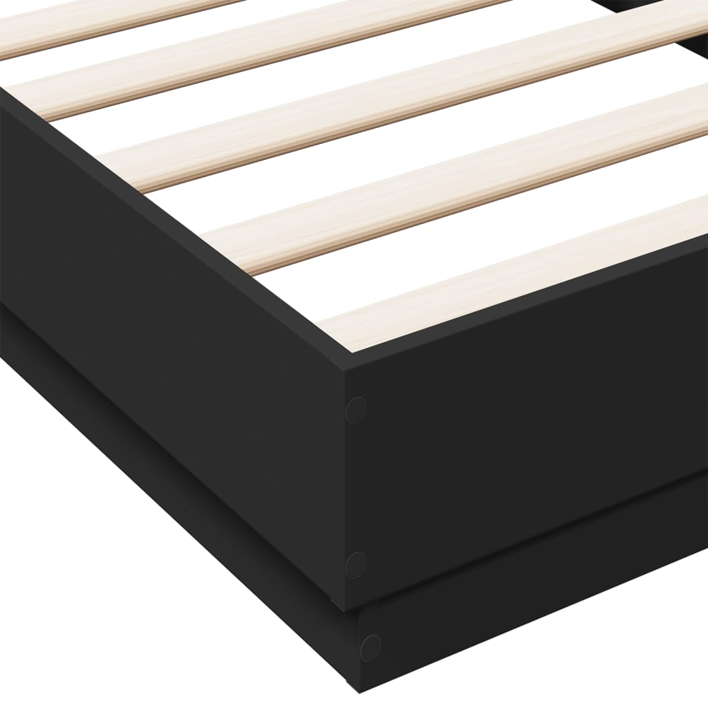 Bed frame with LED Black 90x190 cm