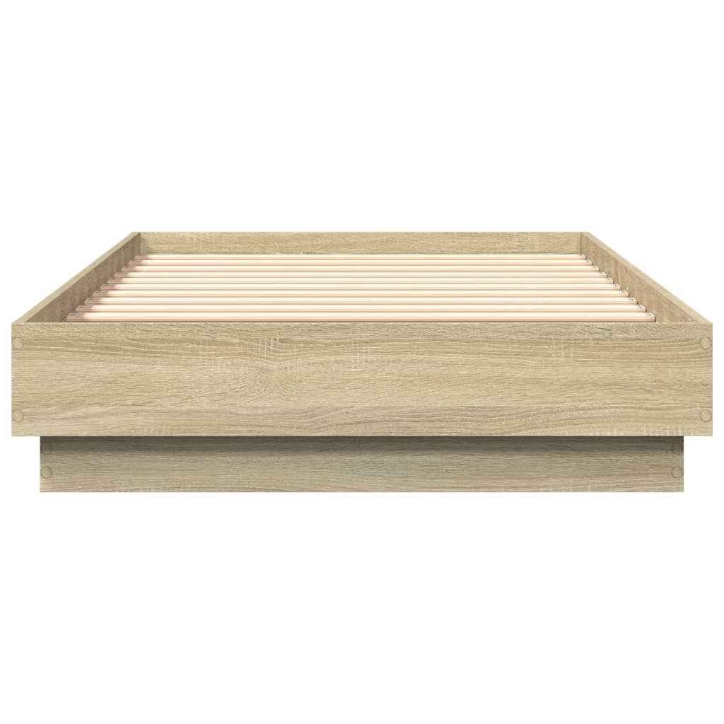 Bed frame with LED Sonoma oak 90x190 cm