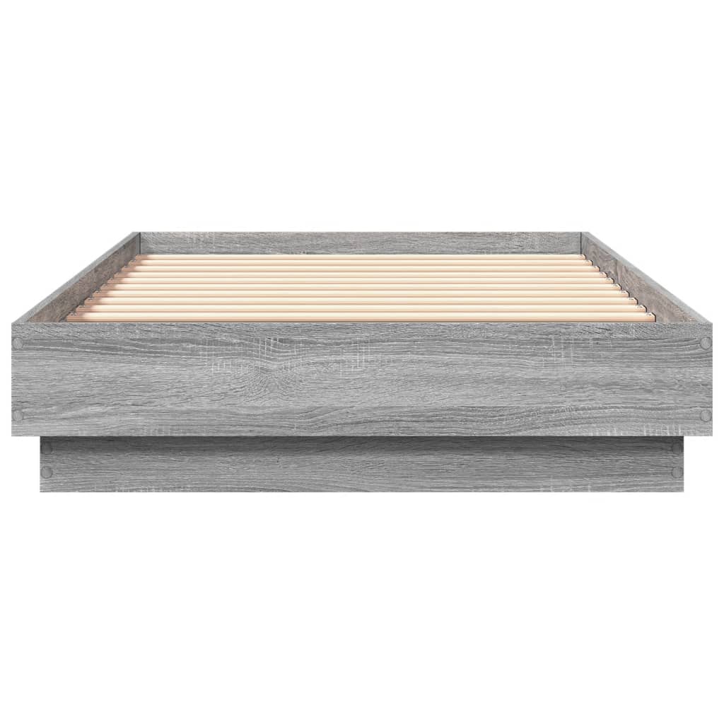 Bed frame with LED Grey Sonoma Oak 90x190 cm