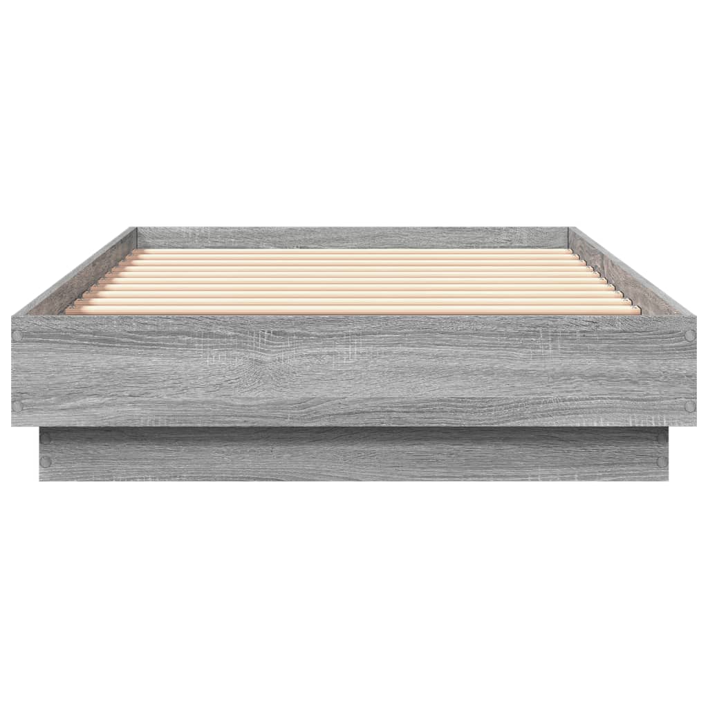 Bed frame with LED Grey Sonoma Oak 75x190 cm