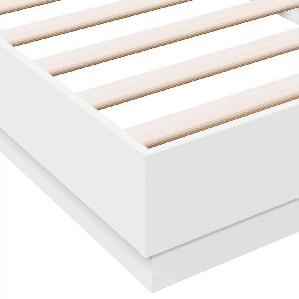 Bed frame white 100x200 cm wood material