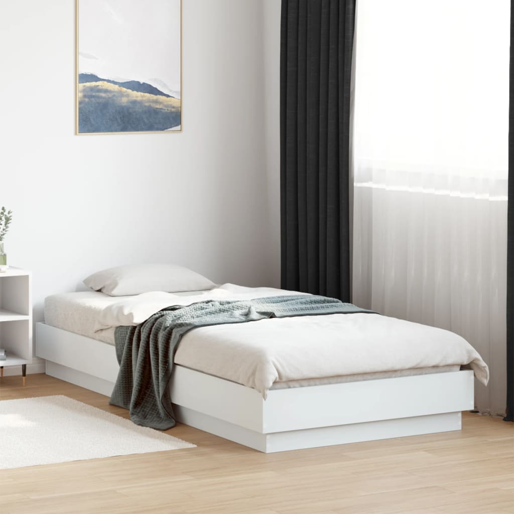 Bed frame white 100x200 cm wood material