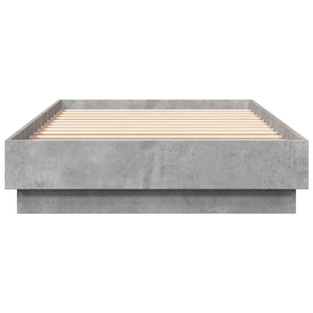 Bed frame concrete grey 100x200 cm wood material