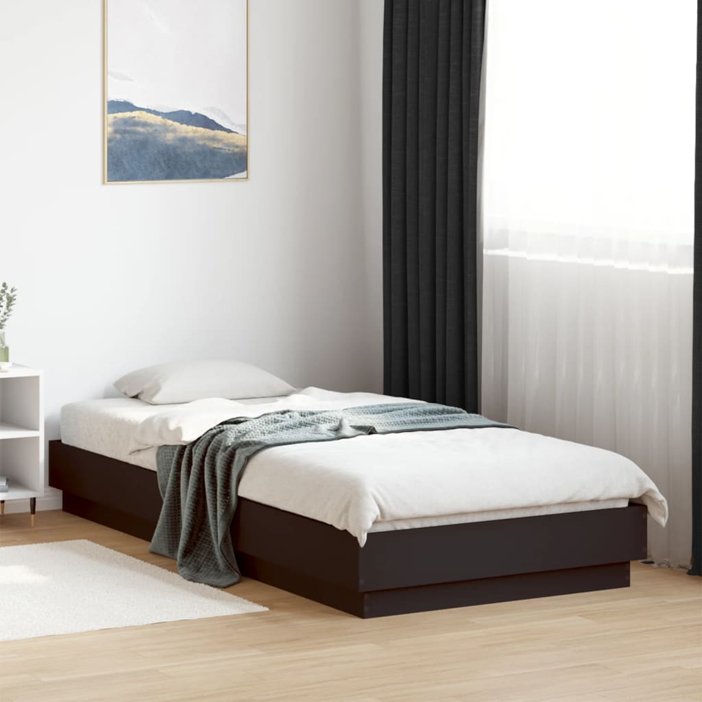 Bed frame black 90x200 cm wood material