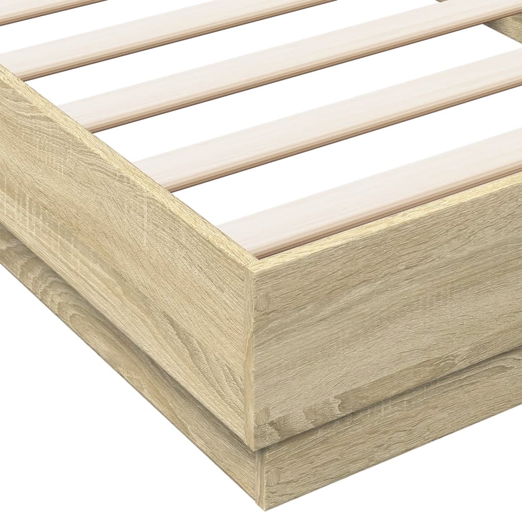 Bed frame without mattress Sonoma oak 90x200 cm wood material