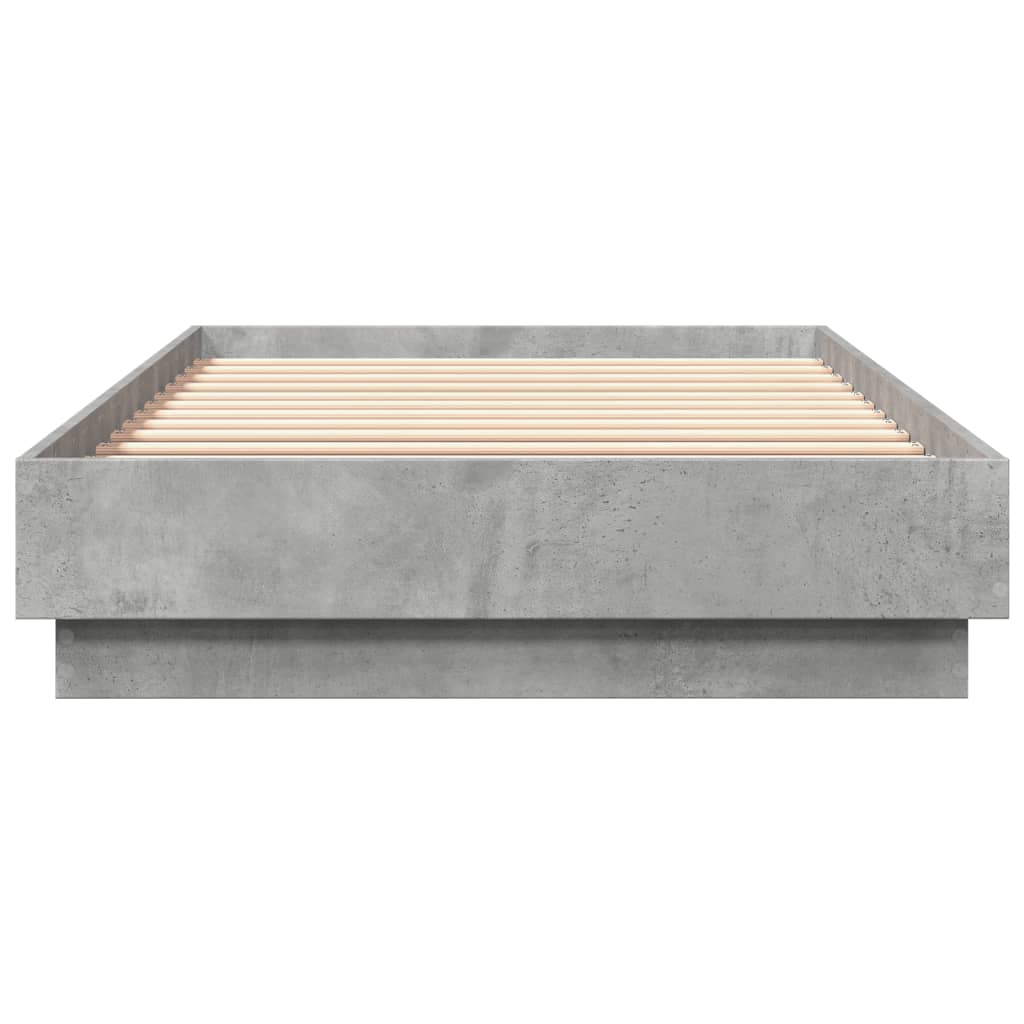 Bed frame concrete grey 90x200 cm wood material