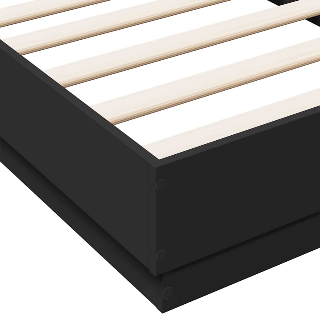 Bed frame black 90x190 cm wood material