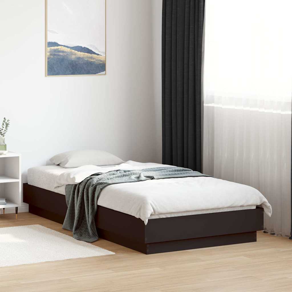 Bed frame black 90x190 cm wood material