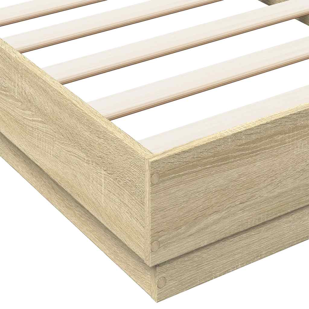 Bed frame without mattress Sonoma oak 90x190 cm wood material