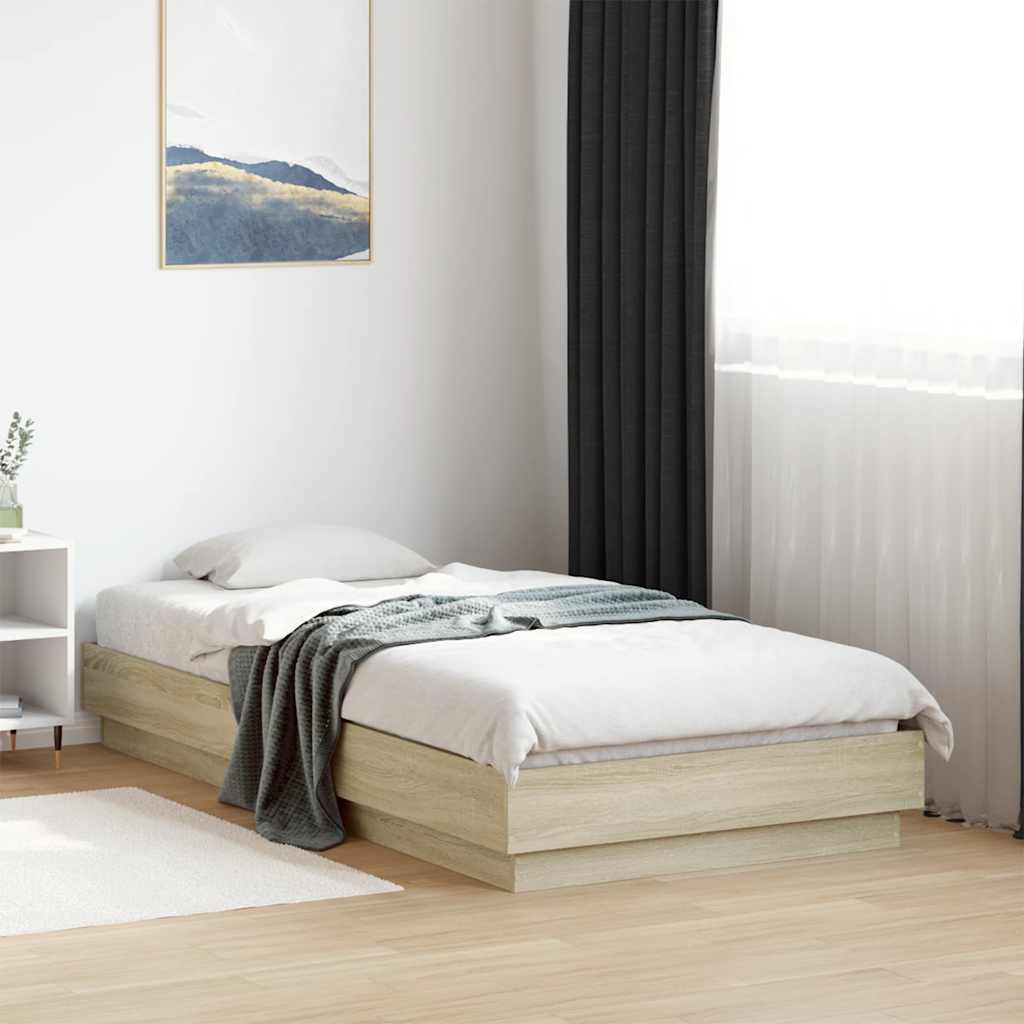 Bed frame without mattress Sonoma oak 90x190 cm wood material