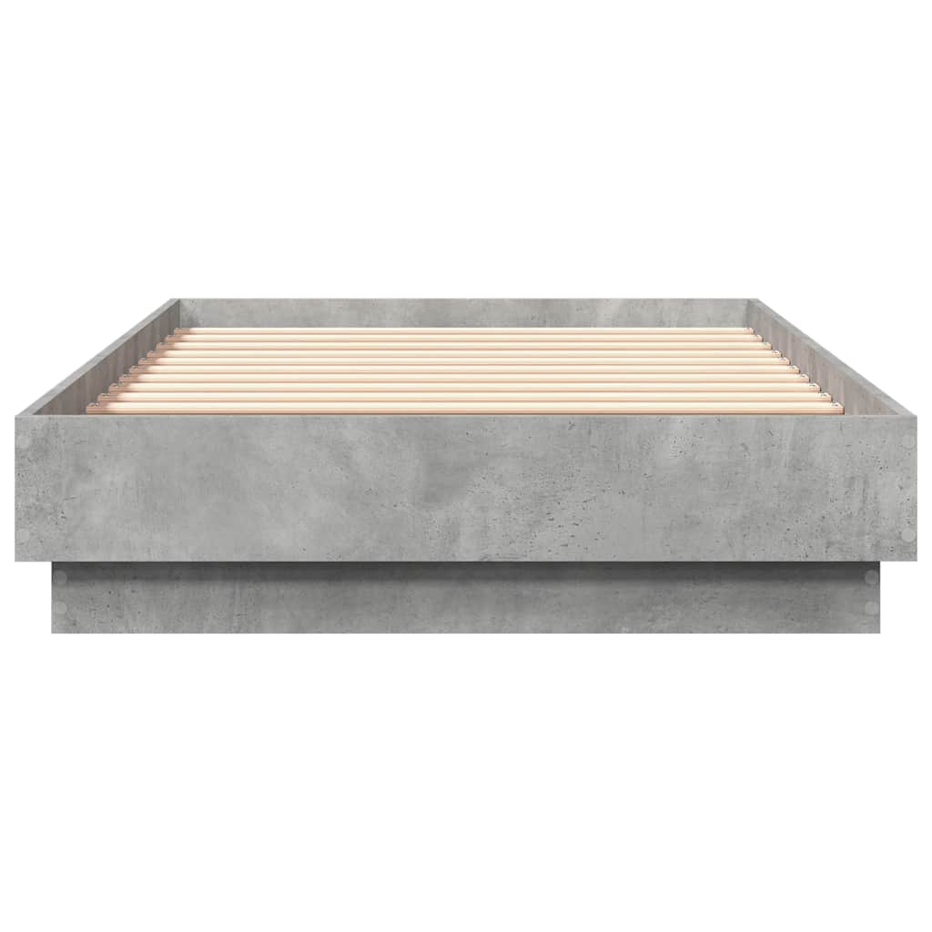 Bed frame concrete grey 90x190 cm wood material