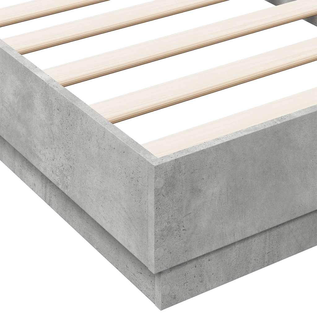 Bed frame concrete grey 90x190 cm wood material