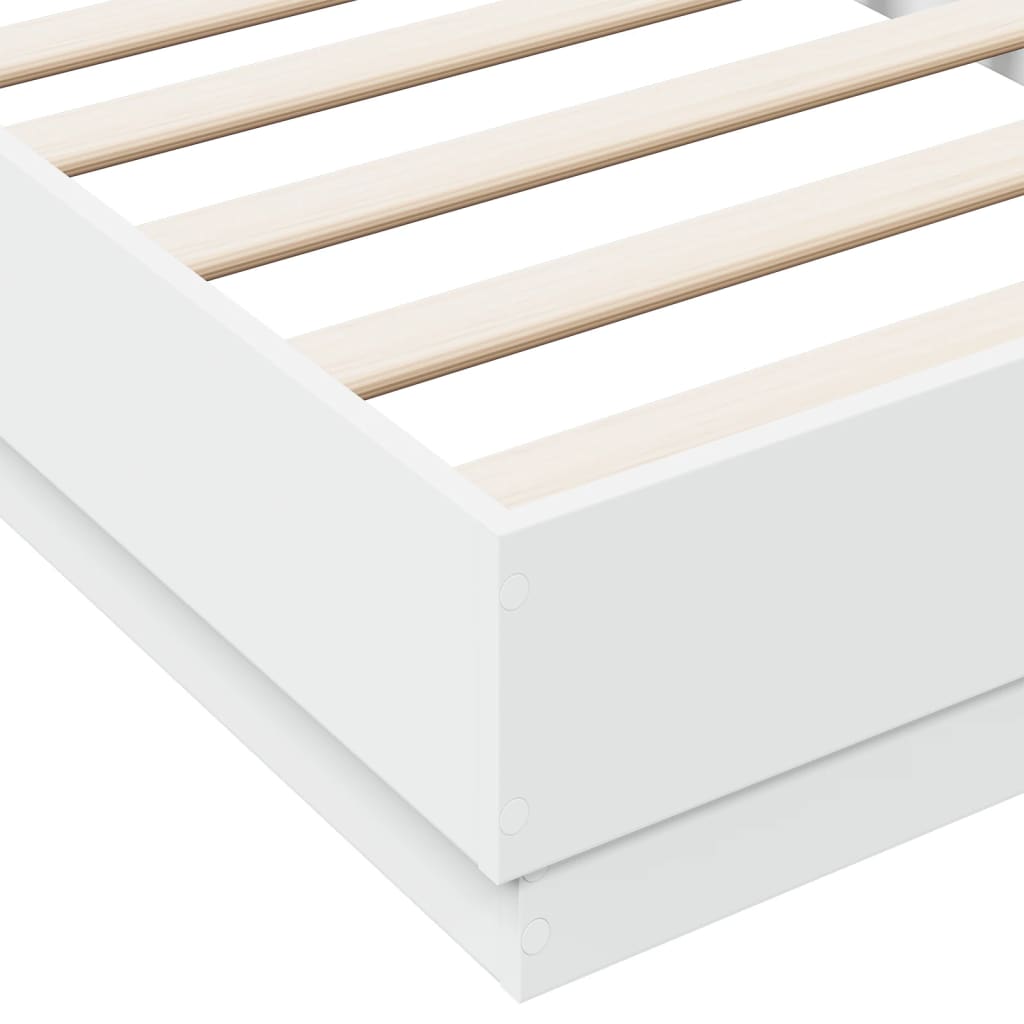 Bed frame white 75x190 cm wood material