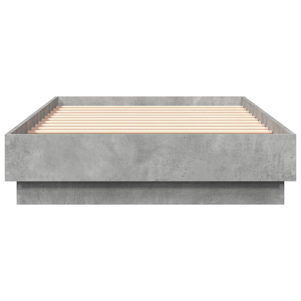 Bed frame concrete grey 75x190 cm wood material