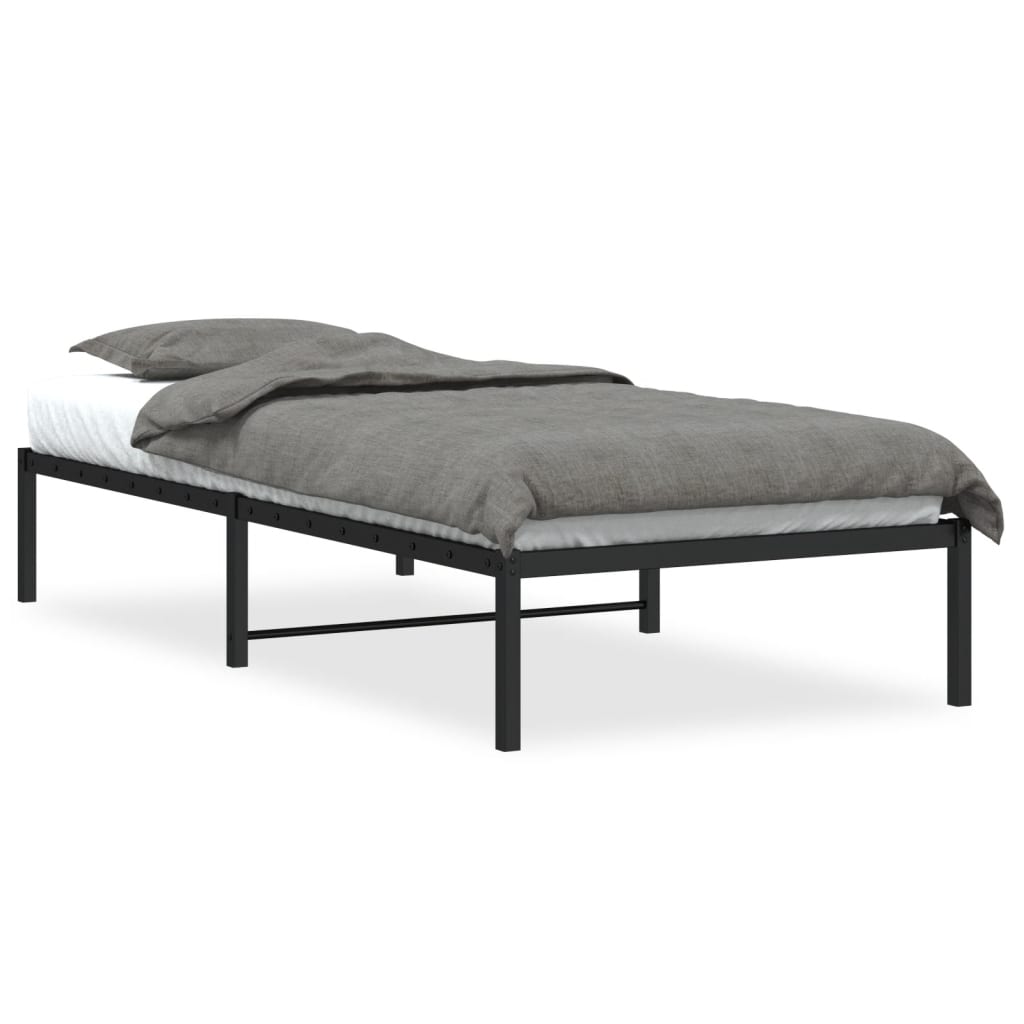 Bed frame metal black 90x200 cm