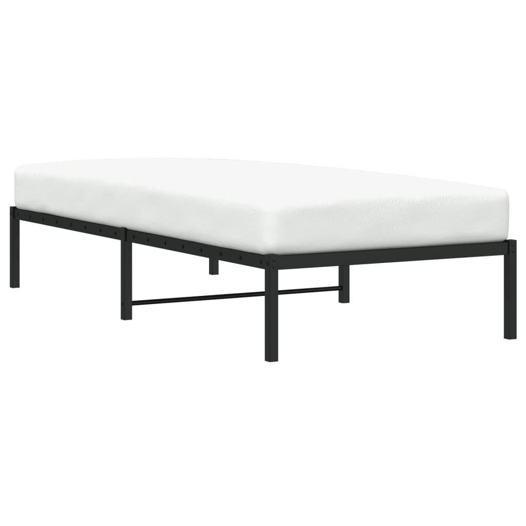 Bed frame metal black 90x200 cm