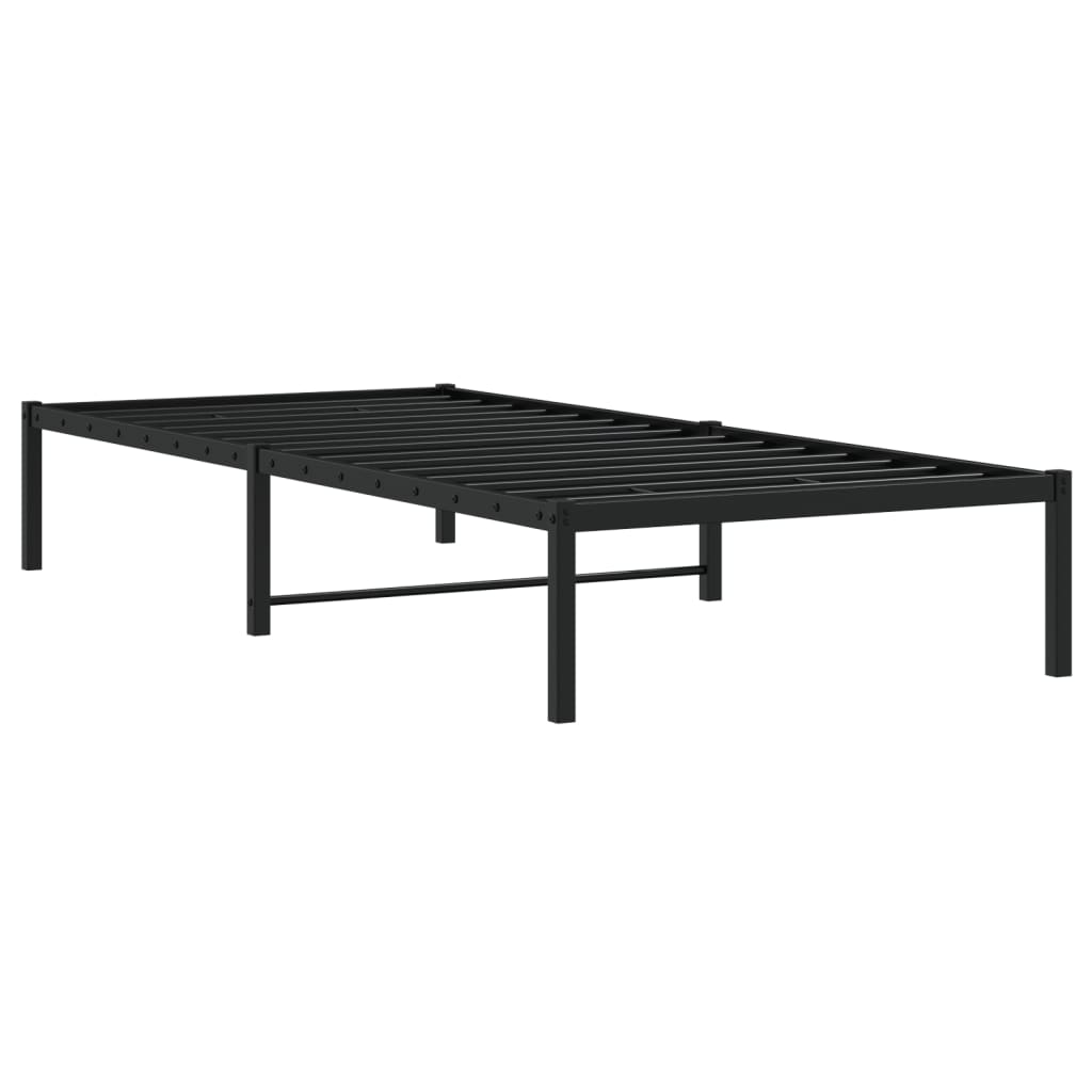 Bed frame metal black 90x200 cm