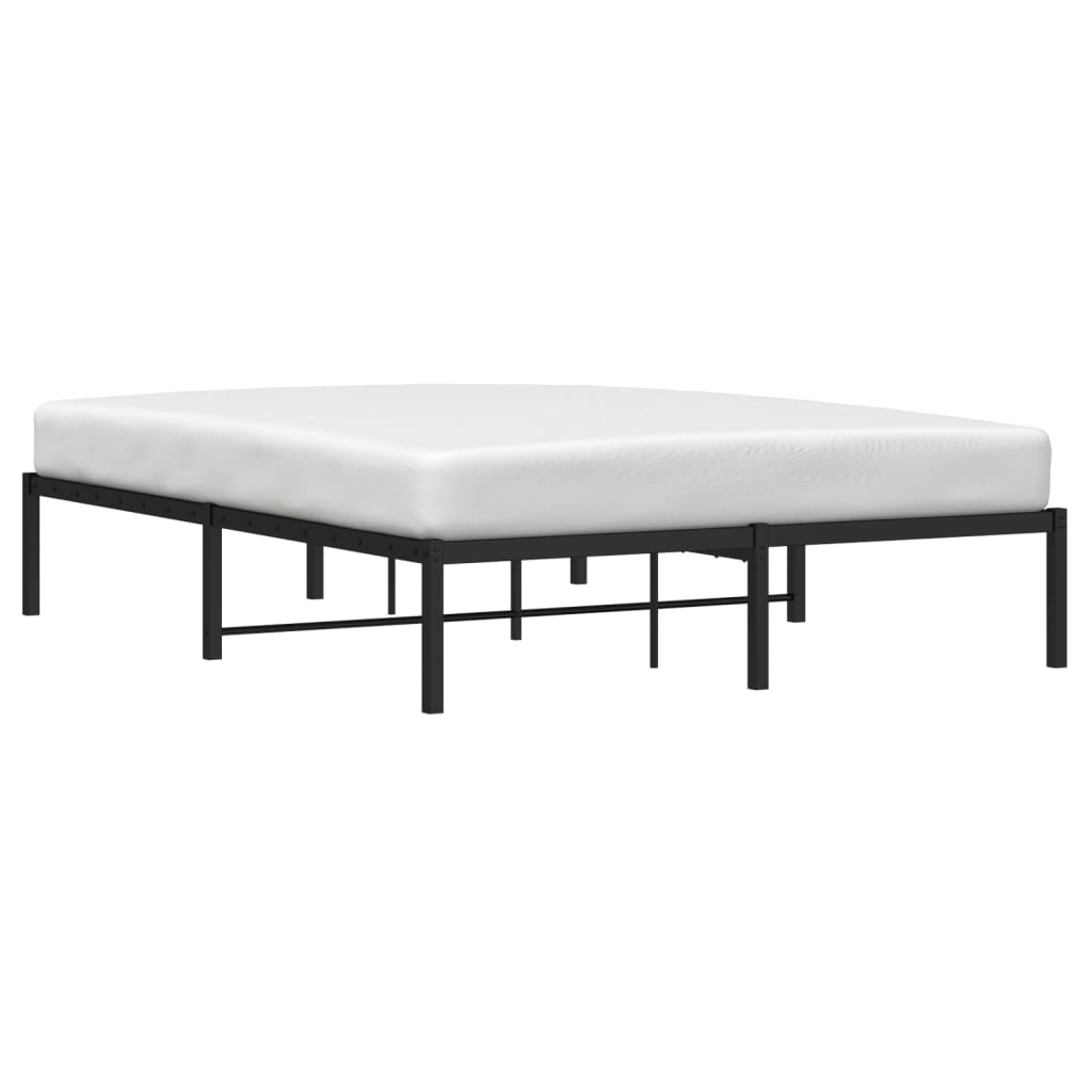 Bed frame metal black 140x190 cm