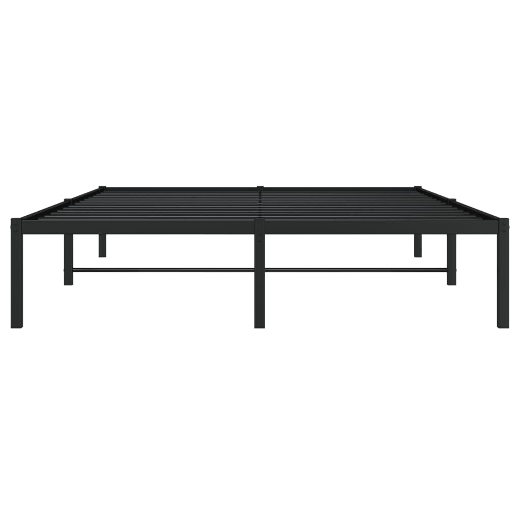 Bed frame metal black 140x190 cm