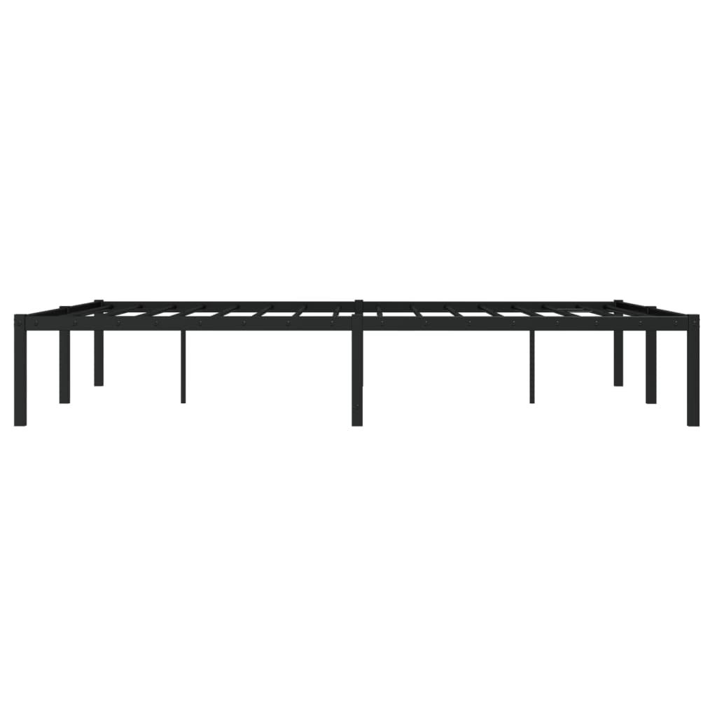 Bed frame metal black 140x190 cm