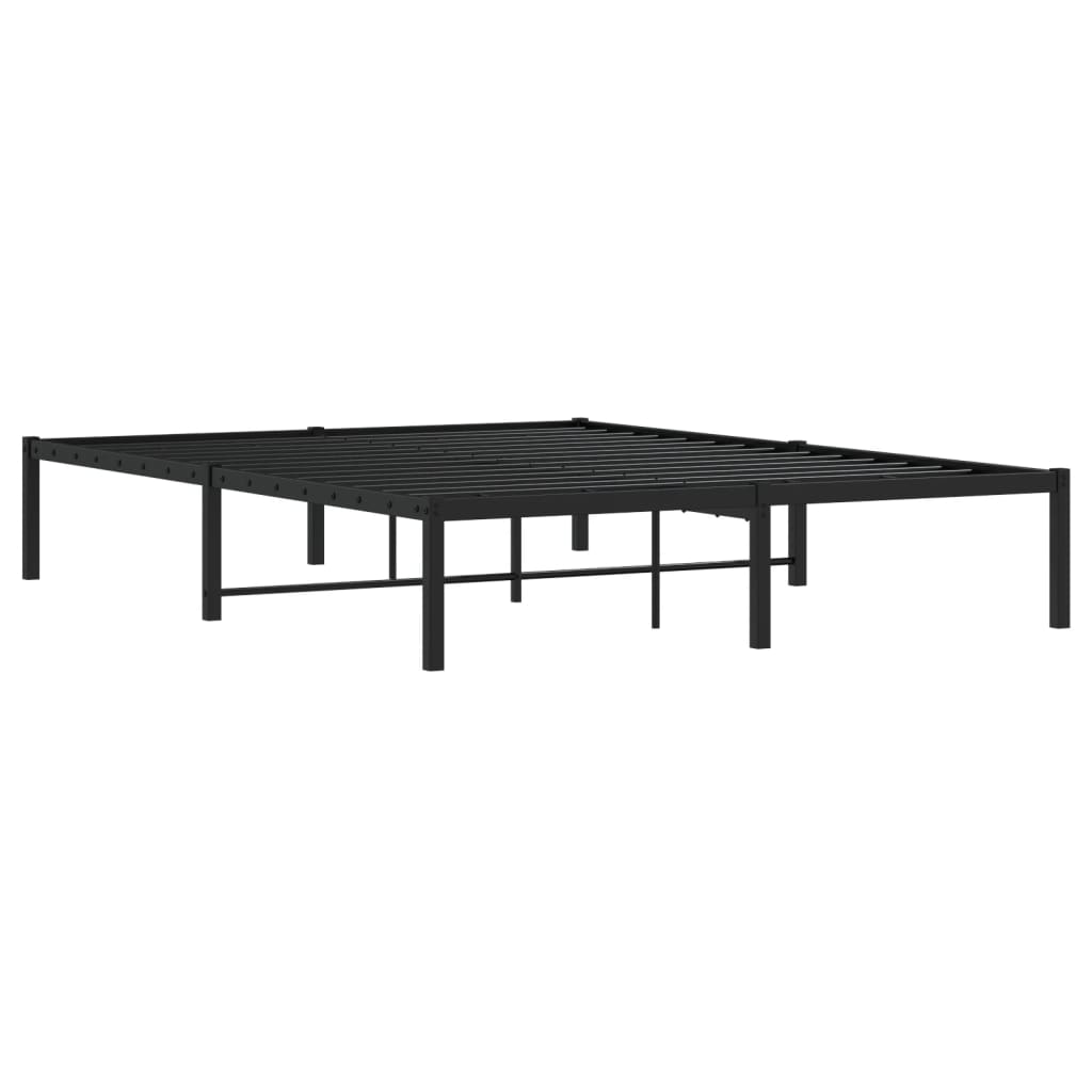 Bed frame metal black 140x190 cm