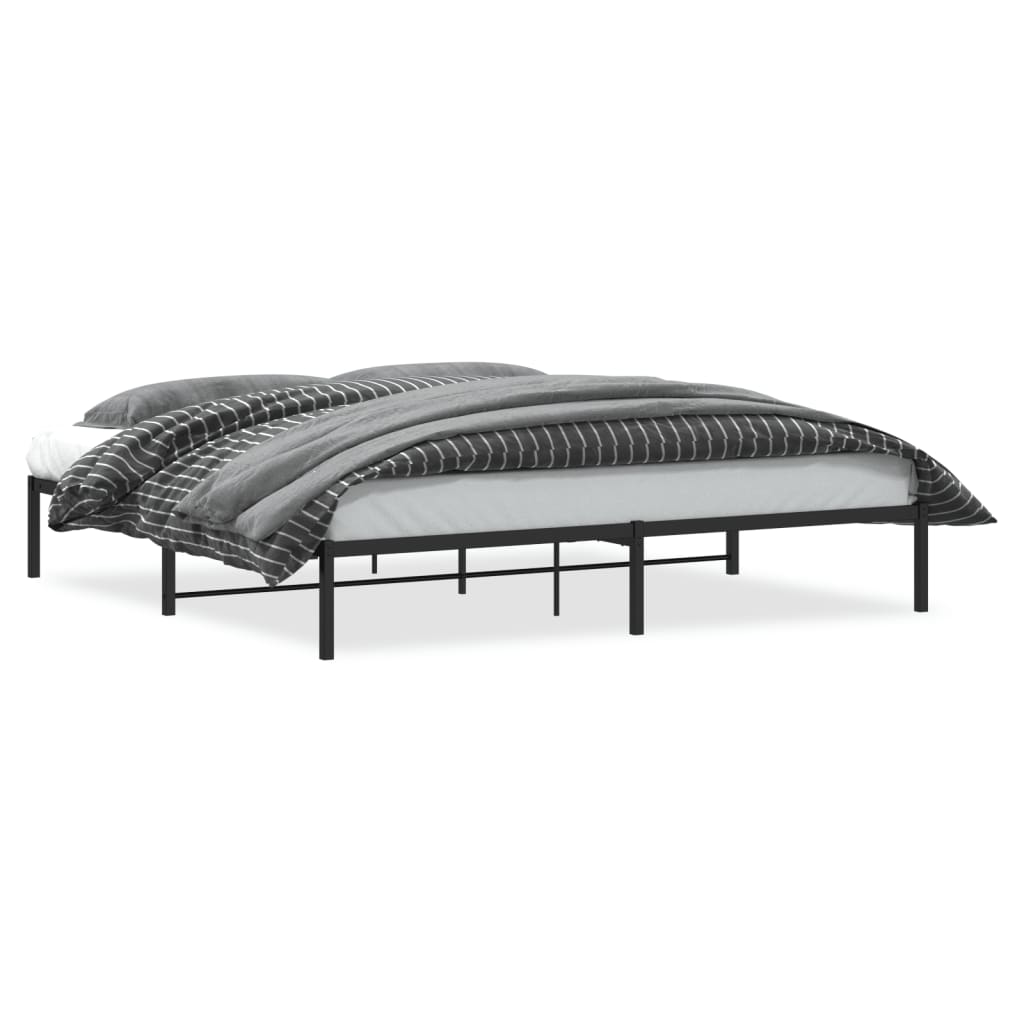 Bed frame metal black 193x203 cm