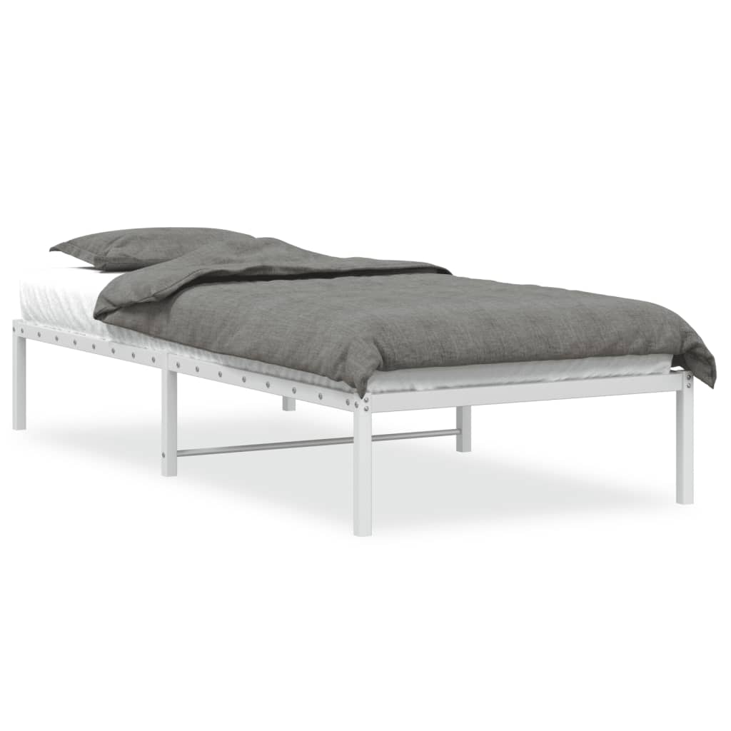 Bed frame metal white 90x190 cm