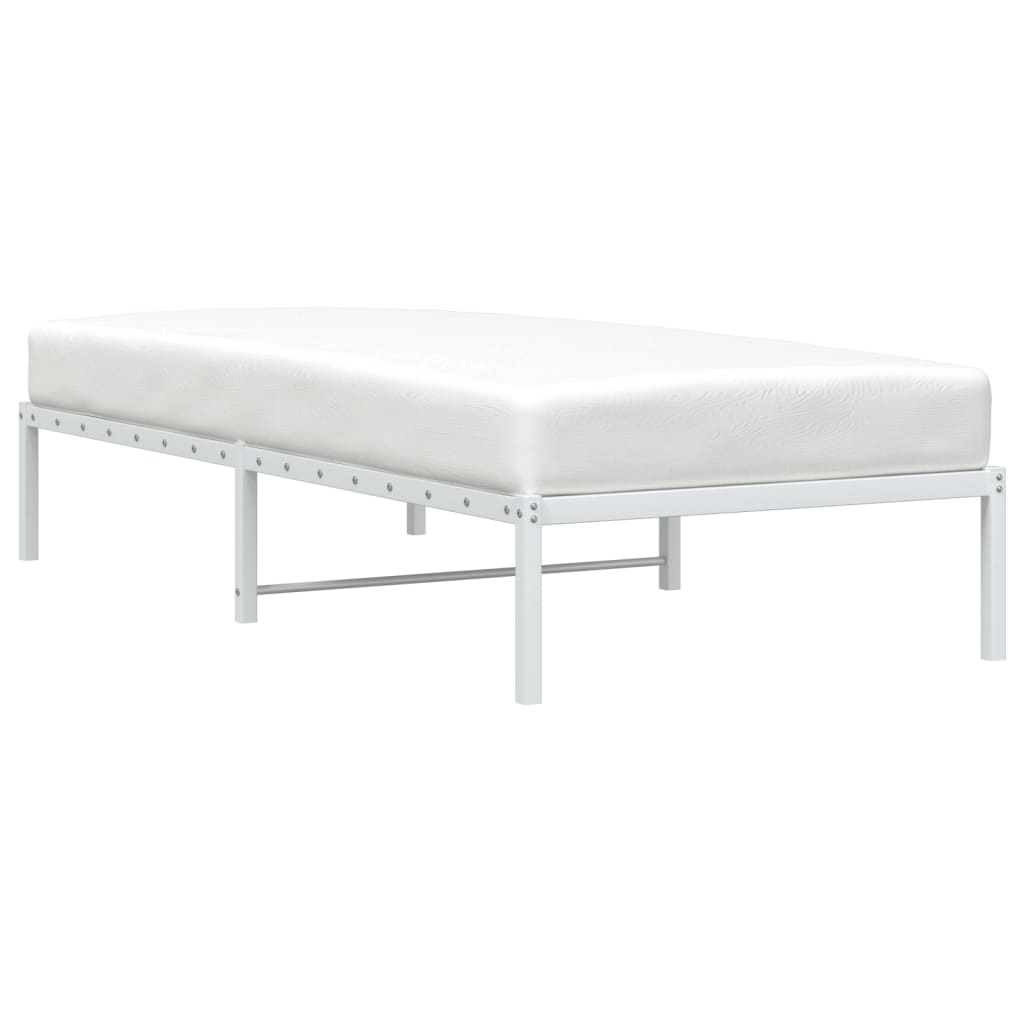 Bed frame metal white 90x190 cm