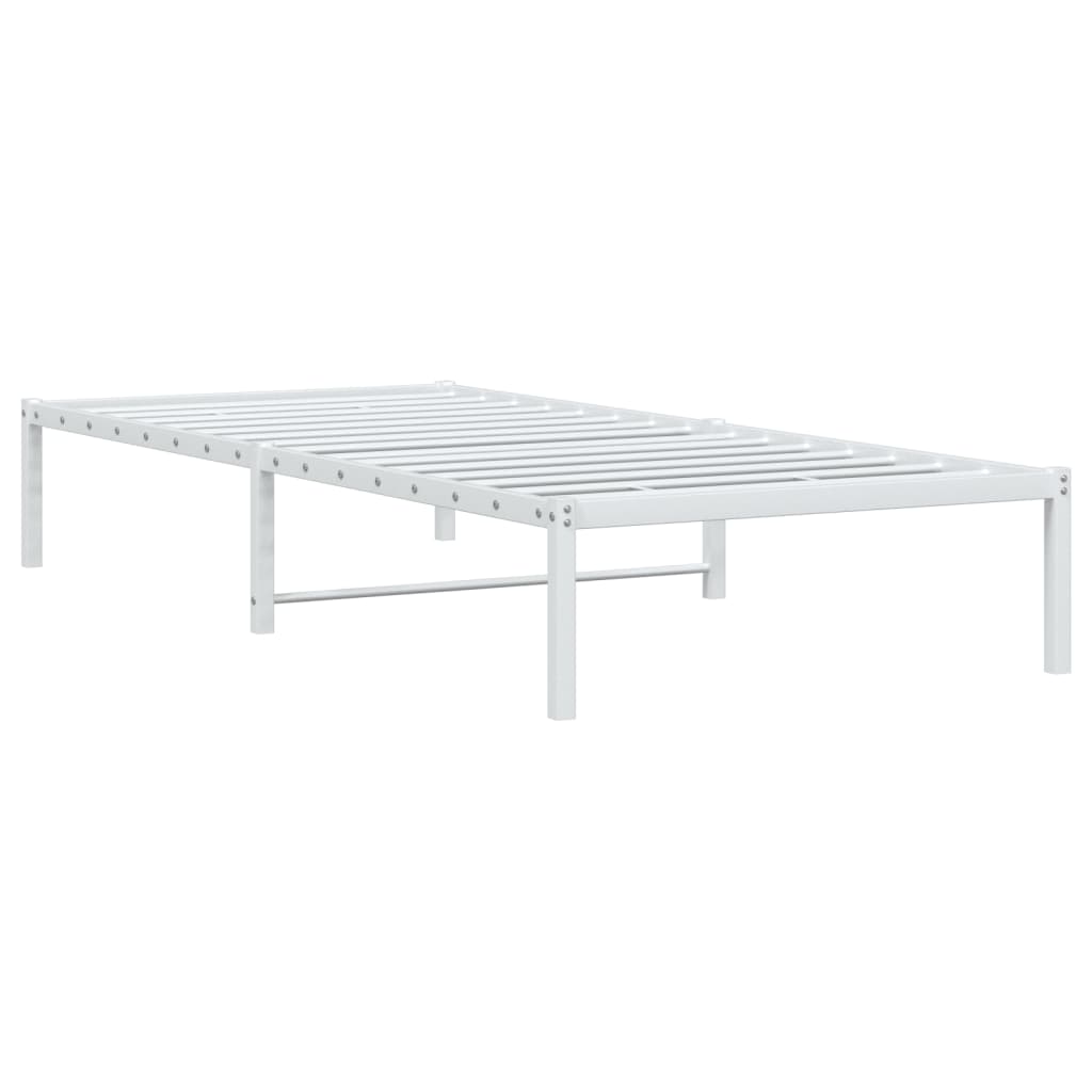 Bed frame metal white 90x190 cm