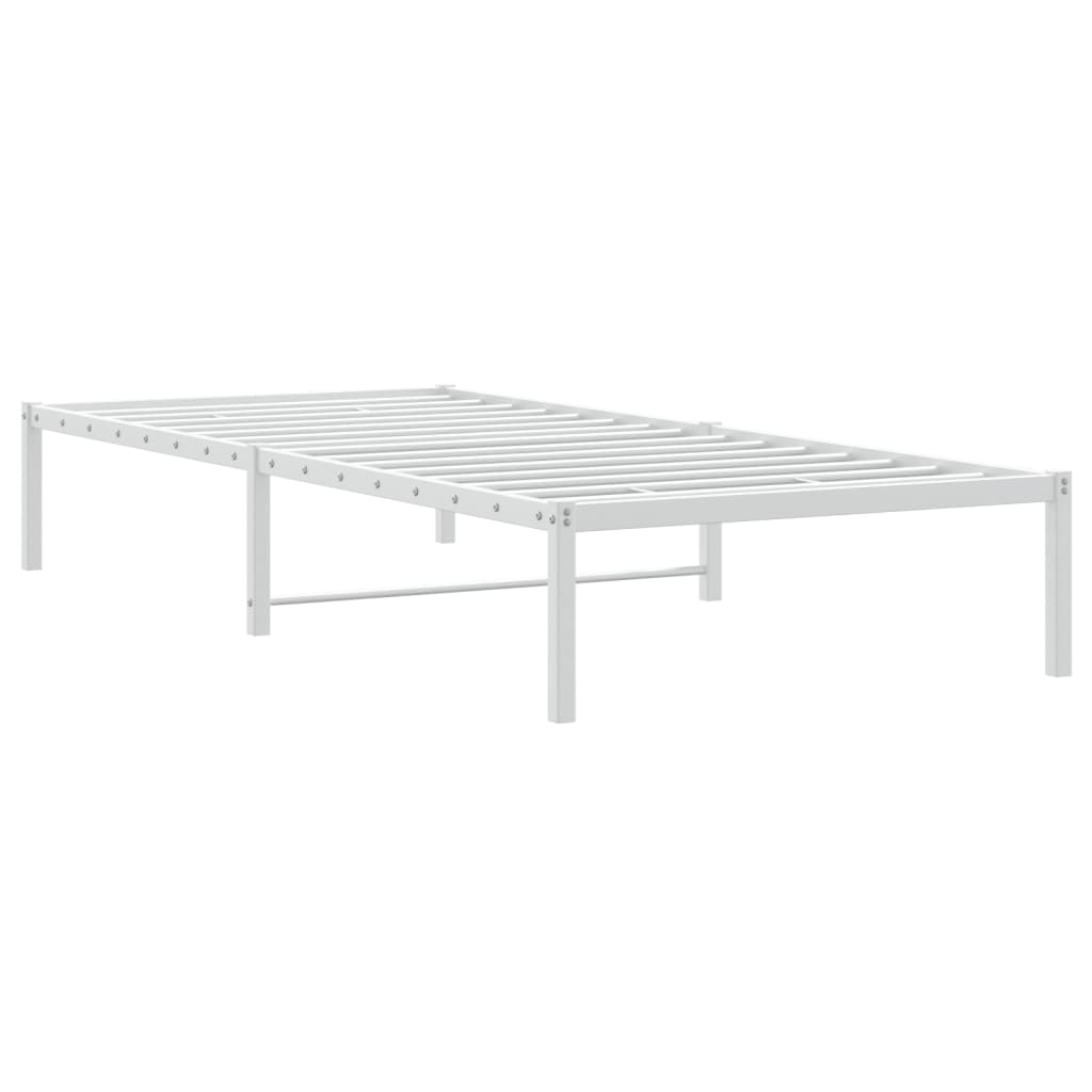 Bed frame metal white 90x190 cm