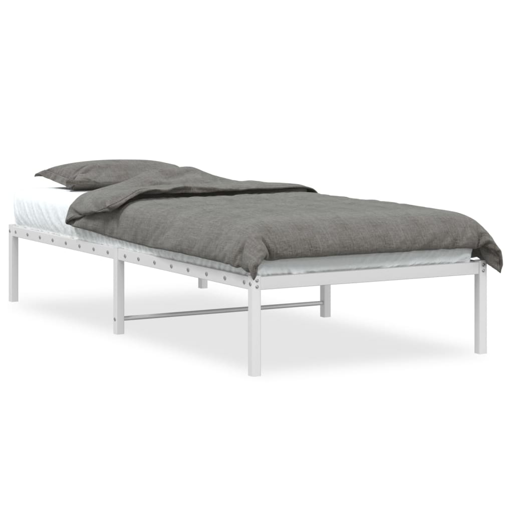 Bed frame metal white 90x200 cm