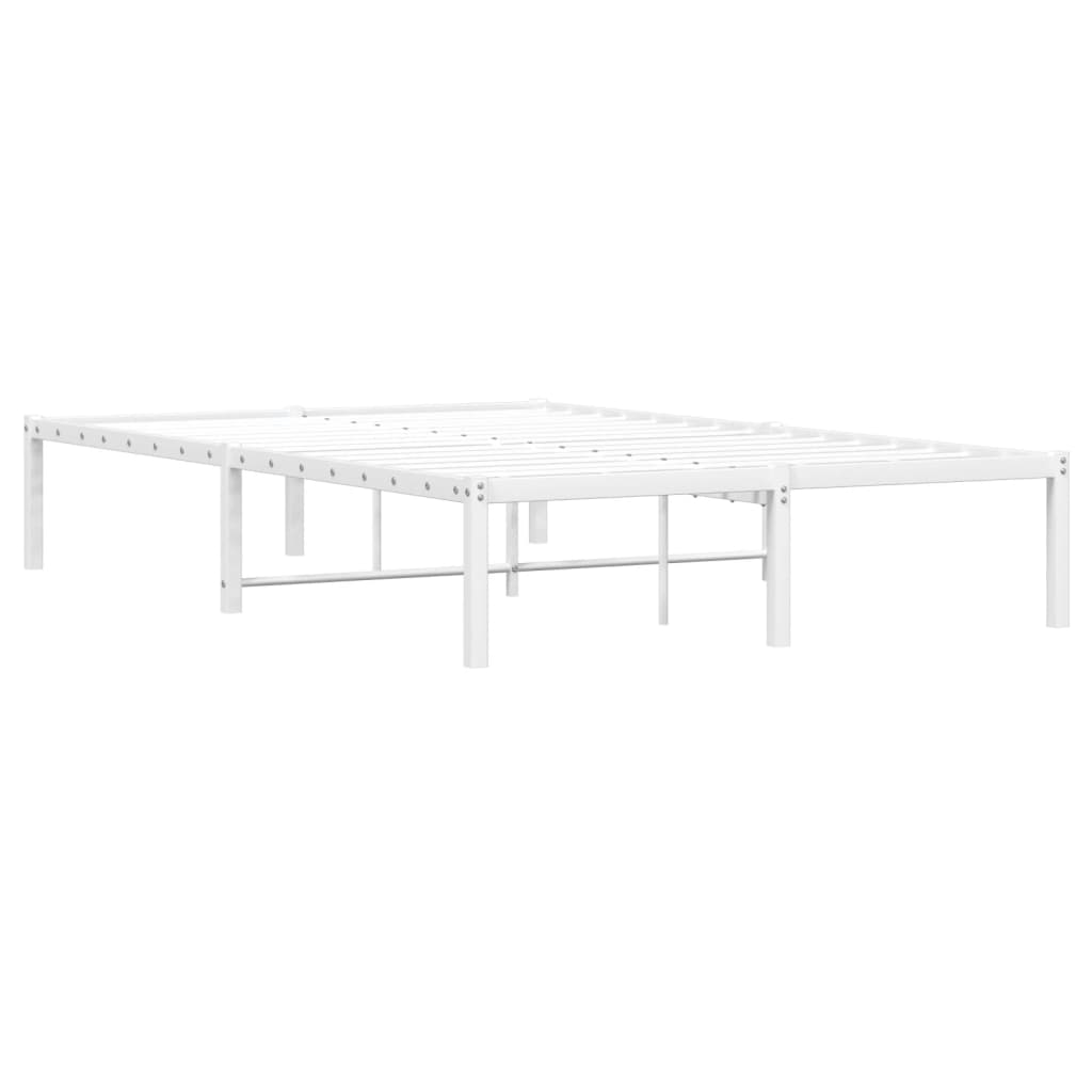 Bed frame metal white 120x190 cm