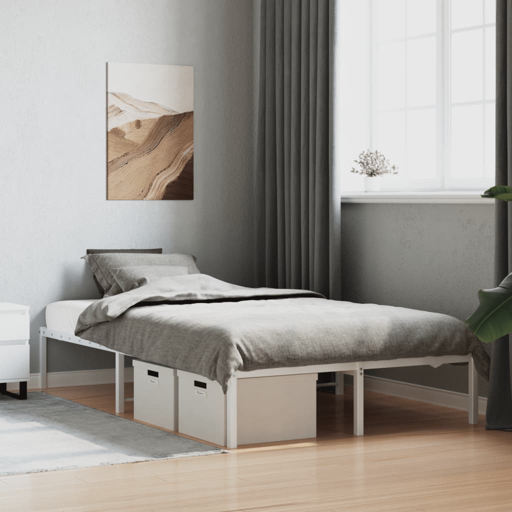 Bed frame metal white 120x190 cm