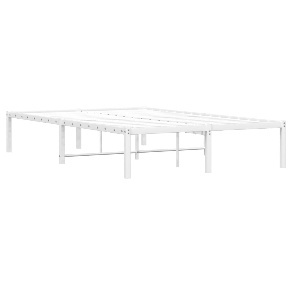 Bed frame metal white 120x200 cm