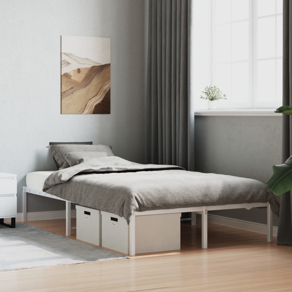 Bed frame metal white 120x200 cm