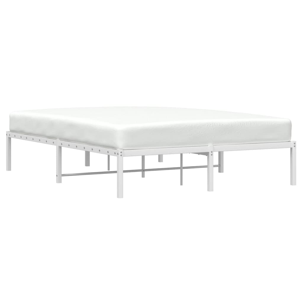 Bed frame metal white 135x190 cm