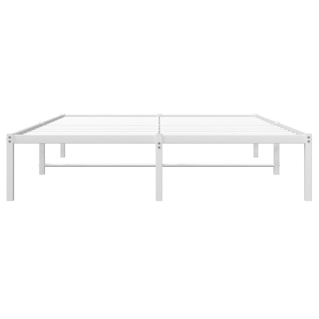 Bed frame metal white 135x190 cm