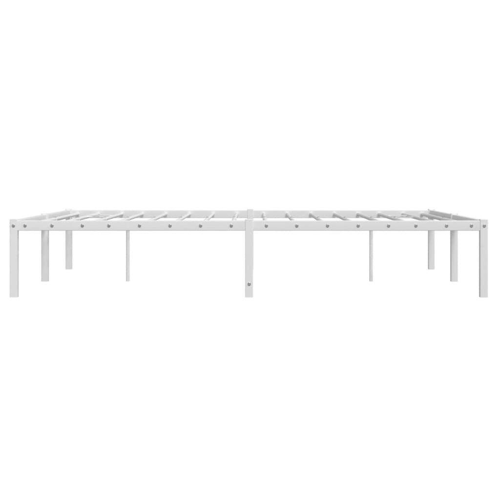 Bed frame metal white 135x190 cm