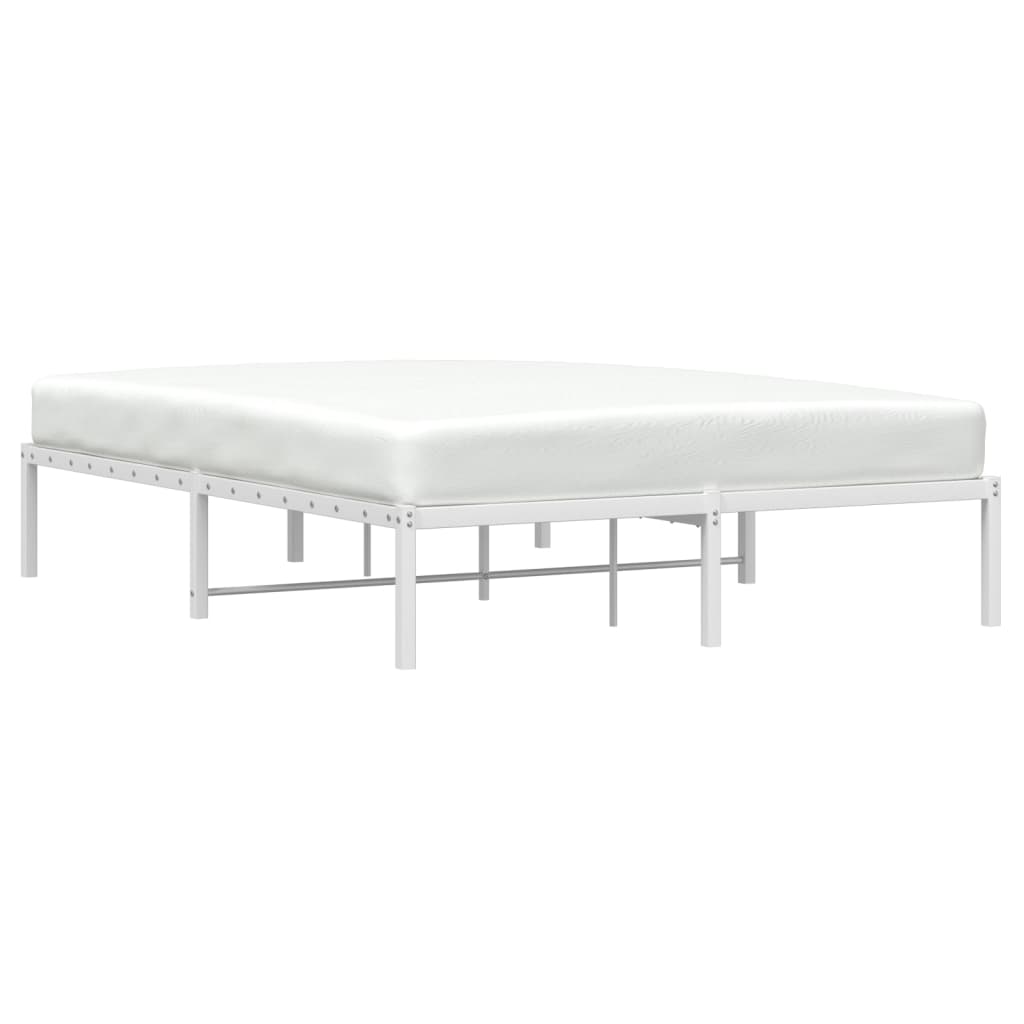 Bed frame metal white 140x190 cm