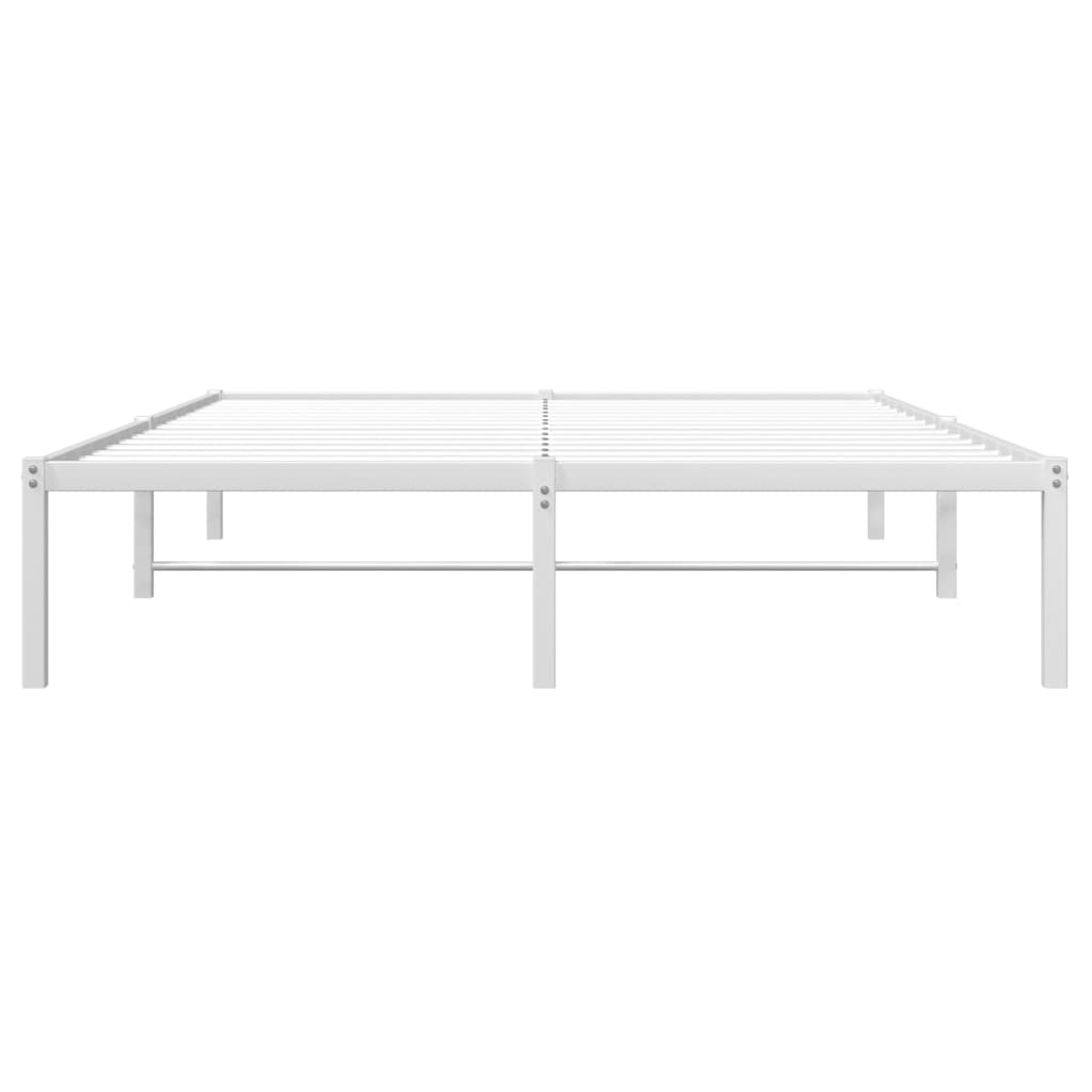 Bed frame metal white 140x200 cm