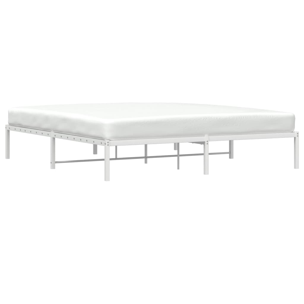 Bed frame metal white 183x213 cm